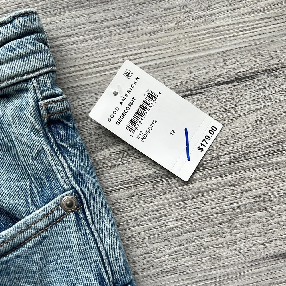 Good American Classic Blue Wide-Leg Jeans - Picture 9 of 12